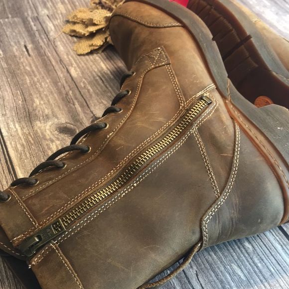 TIMBERLAND Graceyn Brown Leather Lace Up WP Lug Sole Boots 8M - Picture 9 of 15